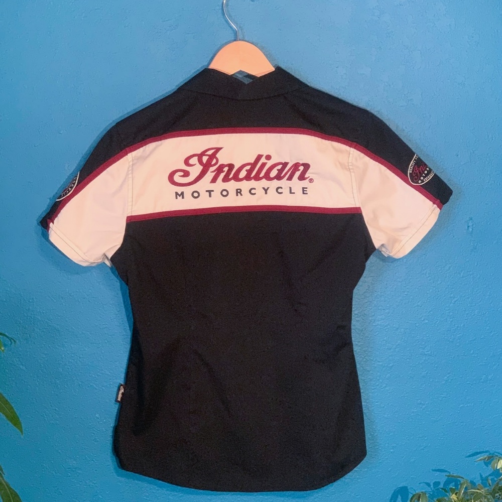 Indian Motorcycle button up shirt bowling style